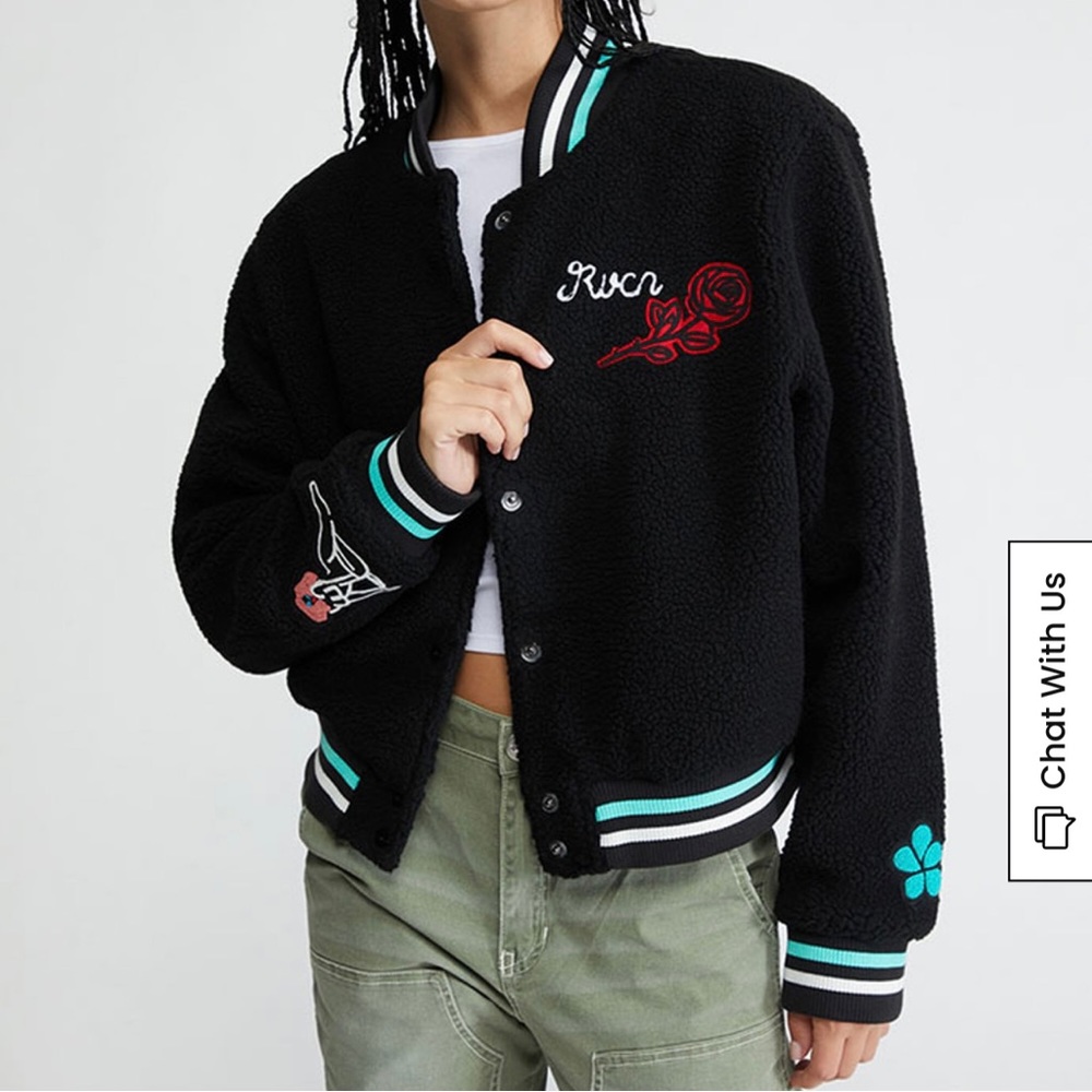 RVCA NWT Dream Team Letterman Jacket